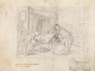 Operation Scene in a Hospital with Subsidiary Sketches in the Margin at the Lower Right